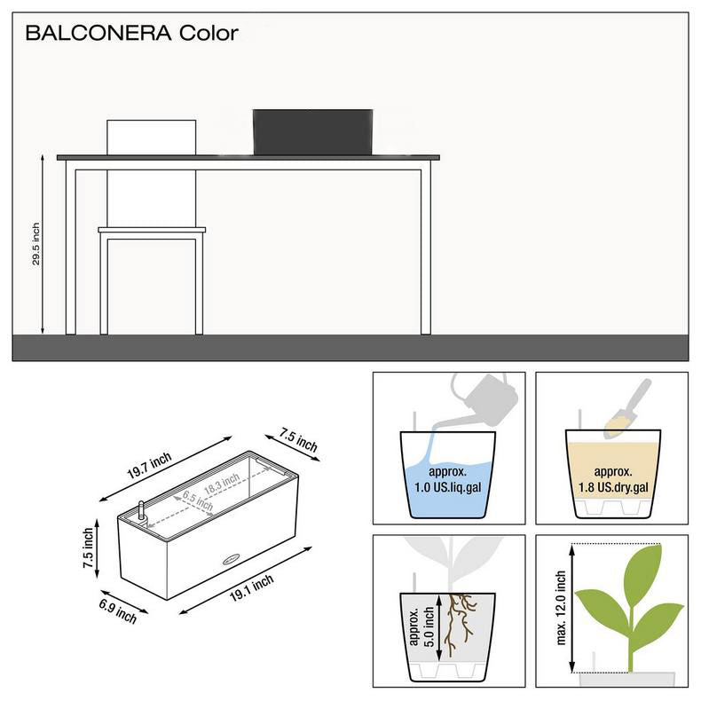 Lechuza Balconera Color 50 Planter - White - My City Plants